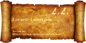 Lorenz Leontina névjegykártya